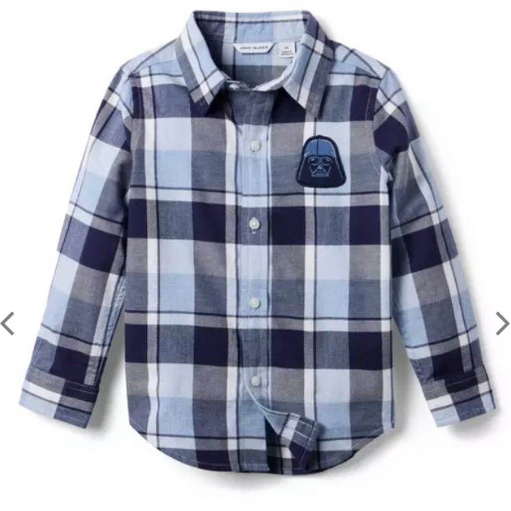 NWT- STAR WARS Plaid Flannel Shirt by Janie and Jack
